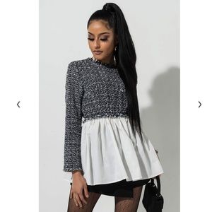 Keep It Quiet Tweed Top